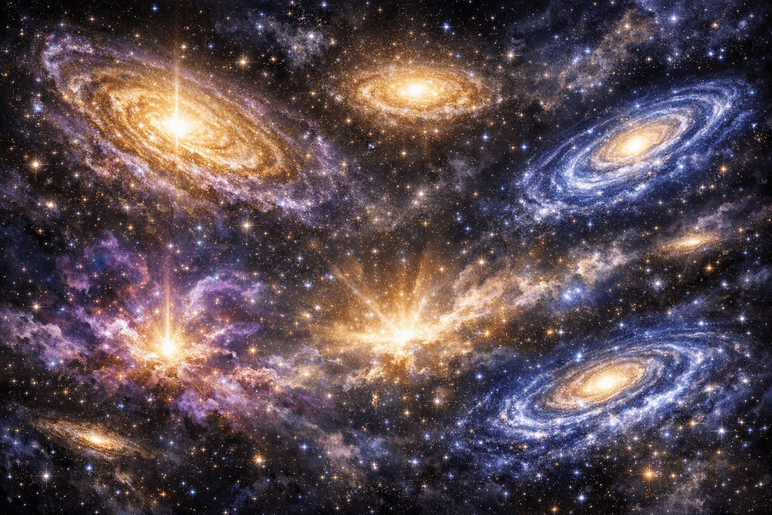 The Pleroma — multiple galaxies swirling in a vast cosmic expanse representing the fullness of divine consciousness