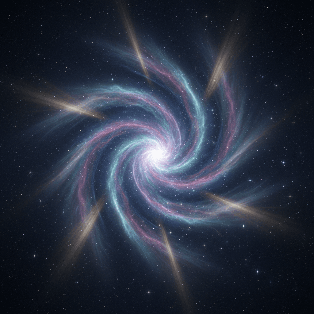 Abstract cosmic vortex representing transformation and spiritual restoration